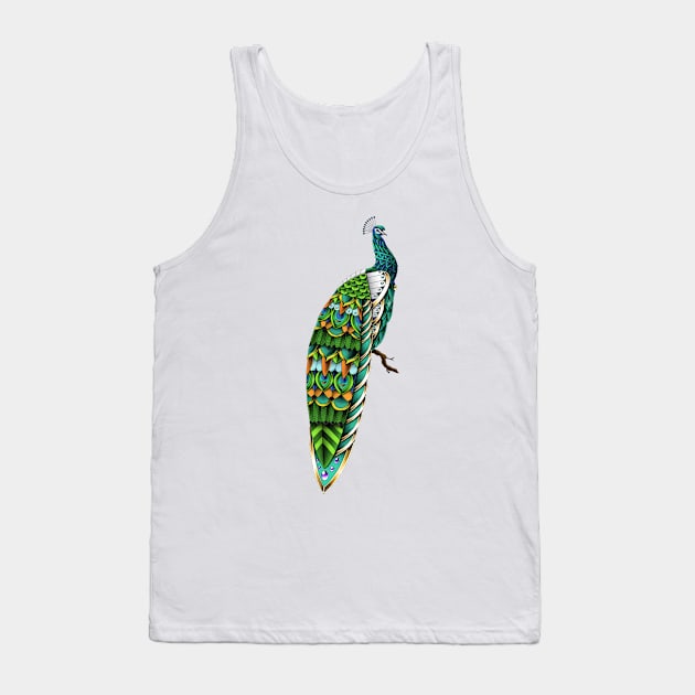 Ornate Peacock Tank Top by Psydrian